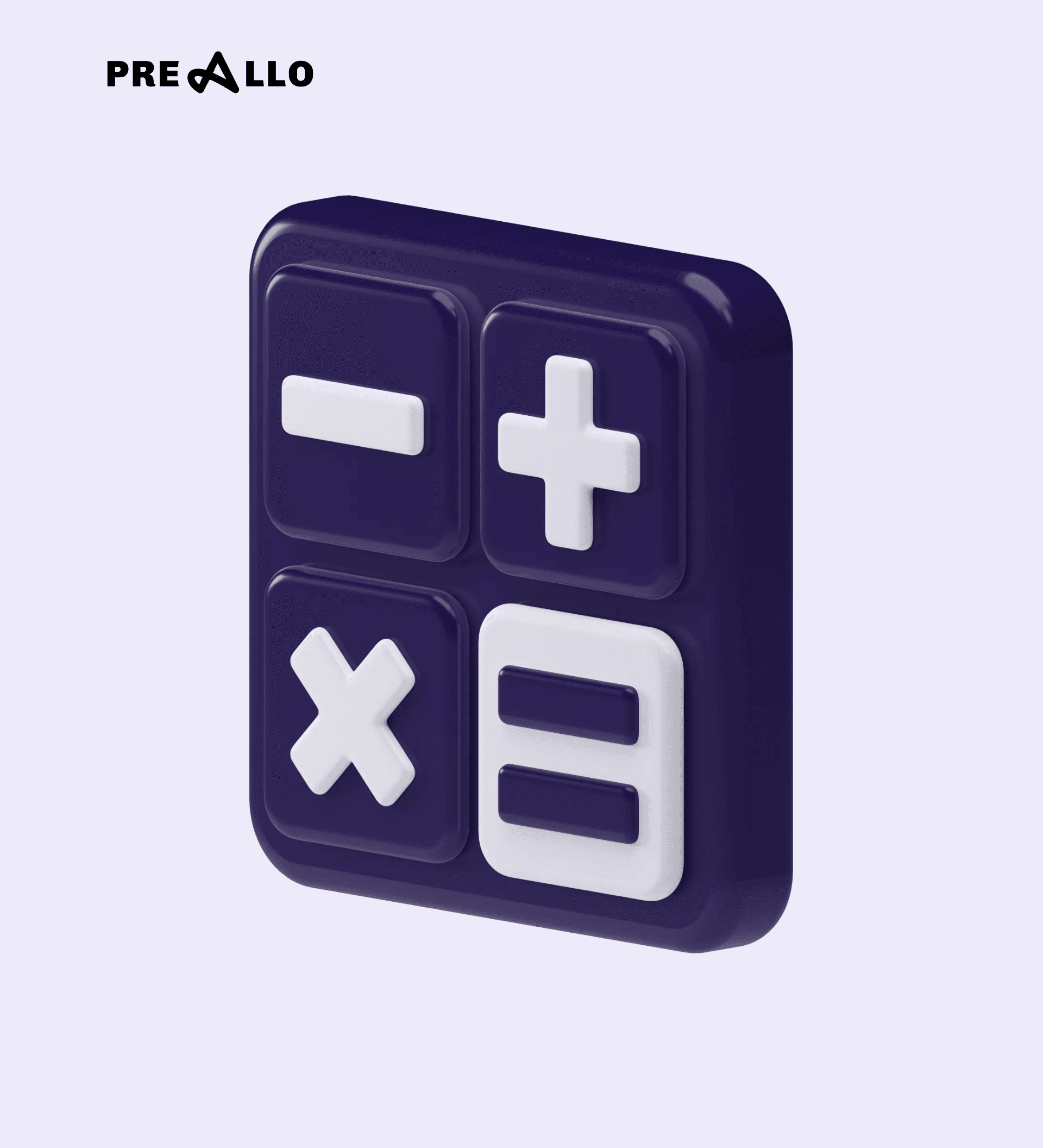 Light purple background with a calculator